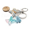 26Pcs Transparent Epoxy Resin & Transparent Acrylic & Faux Suede Tassel Keychain KEYC-JKC01202-24-5