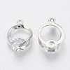 Alloy Cubic Zirconia Pendants ZIRC-Q017-044P-2