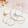 Beebeecraft 10Pcs 2 Colors Adjustable 304 Stainless Steel Bangles Making MAK-BBC0001-17-4