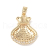 Brass Micro Pave Clear Cubic Zirconia Pendants KK-P273-08G-1