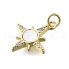 Brass Micro Pave Clear Cubic Zirconia 8 Point Star Pendants KK-V010-23G-2