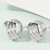 304 Stainless Steel Stud Earrings EJEW-S265-04P-3