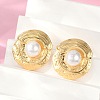 304 Stainless Steel ABS Plastic Pearl Stud Earrings for Women EJEW-U046-11G-2