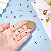 24Pcs 12 Colors Brass Cubic Zirconia Charms FIND-HS0001-13-3
