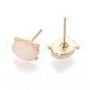 Natural White Jade Stud Earrings EJEW-N057-01H-2
