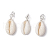 Natural Cowrie Shell Pendants PALLOY-JF03710-01-1