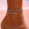 Bohemian Glass Seed Beaded Double Layer Stretch Anklets WGF45A4-03-1