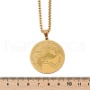 304 Stainless Steel Flat Round with Boy Pendant Box Chain Necklaces for Women Men NJEW-R013-05G-5