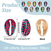 GOMAKERER 50Pcs 10 Styles Printed Alloy Connector Charms FIND-GO0001-04-2