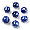 Pearlized Handmade Porcelain Round Beads PORC-S489-8mm-05-1