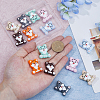 DICOSMETIC 14Pcs 7 Colors Cat Silicone Focal Beads SIL-DC0001-56-3