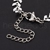 Enamel Wheat Link Chains Bracelet BJEW-P271-02P-04-7