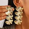 Alloy Dangle Stud Earrings EJEW-B136-02KCG-01-1