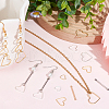 CREATCABIN 80Pcs 8 Style Brass Heart Linking Rings & Bar Links Connectors DIY-CN0002-09-4