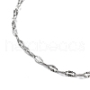 304 Stainless Steel Textured Dapped Chain Necklace NJEW-D045-02P-2
