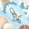 Spiral Shell & Synthetic Turquoise Starfish Pendant Decorations HJEW-JM03171-02-1