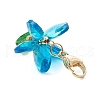 Flower Glass Pendant Decorations HJEW-MZ00263-5