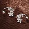 S999 Sterling Silver Stud Earrings for Women EJEW-K303-04S-3