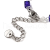 Rondelle Cube Glass & Brass Link Chain Bracelets BJEW-L685-09P-3