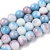 Opaque Crackle Glass Round Beads Strands GLAA-T031-10mm-01U-1