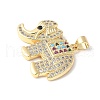 Brass Micro Pave Colorful Cubic Zirconia Pendants ZIRC-I071-01G-02-2