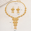 Elegant Fashion Rectangle Brass Necklace & Earrings Sets for Women HY2703-5