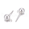 Round 925 Sterling Silver Ear Stud Findings STER-M108-02-2