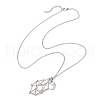 304 Stainless Steel Empty Macrame Pouch Star Moon Pendant Cable Chain Necklace Making NJEW-JN05281-02-5