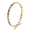 Brass Pave Colorful Glass Hinged Bangles for Women BJEW-Z061-07C-1