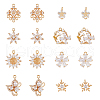DICOSMETIC 16Pcs 8 Styles Brass Micro Pave Cubic Zirconia Pendants KK-DC0002-83-1