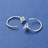 999 Fine Silver Micro Pave Clear Cubic Zirconia Pull Through Earrings EJEW-P296-28D-S-2