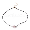 Natural Rose Quartz Beaded Necklaces NJEW-JN03099-03-1