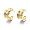 Semicircular Brass Half Hoop Earrings KK-S356-355-NF-2