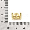Rack Plating Brass Micro Pave Clear Cubic Zirconia Fold Over Clasps KK-V008-23G-3