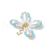 Two Tone Glass Seed Beaded Butterfly Pendants PALLOY-MZ00556-04-4