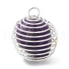 Natural Amethyst Lantern Pendants FIND-PW0010-06G-1