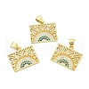 Brass Pave Cubic Zirconia  Pendants KK-Z028-18G-1