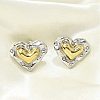 304 Stainless Steel Two Tone Stud Earrings EJEW-A124-01A-3