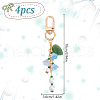 Lily Of The Valley Glass & Acrylic & Lampwork Pendant Decoration HJEW-DR00039-2
