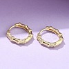 Bamboo Brass Micro Pave Clear Cubic Zirconia Hoop Earrings EJEW-Z102-05G-3