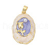Brass Enamel Pendants KK-U068-13F-01G-1