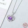 Anti-Tarnish Rhodium Plated 925 Sterling Silver Pendants ZIRC-BB50406-C-2