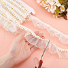   5 Yards Chiffon Pleated Lace Ribbon with Plastic Beads OCOR-PH0004-05-3