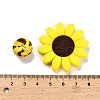 23Pcs Sunflower & Round Silicone Focal Beads SIL-L005-01D-4