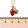 304 Stainless Steel Red Enamel Pendant Necklaces for Women NJEW-U043-02B-G-5