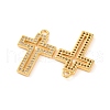 Brass Micro Pave Clear Cubic Zirconia Pendants KK-U017-09C-G-2