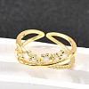 Star 925 Sterling Silver Cubic Zirconia Rings for Women RJEW-S631-01G-1
