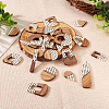 26Pcs 13 Styles Printed Opaque Resin & Walnut Wood Pendants RESI-TA0001-89-5