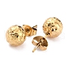 Ion Plating(IP) Textured Round Bead 304 Stainless Steel Stud Earring Findings EJEW-O104-01G-2