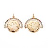 Brass Micro Pave Colorful Cubic Zirconia Enamel Settings KK-S364-113-1